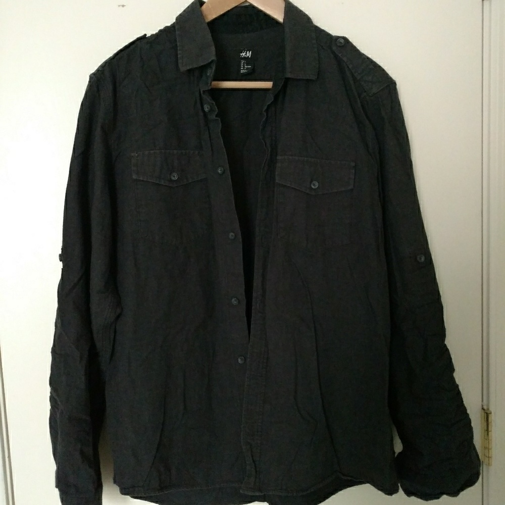 black button down shirt